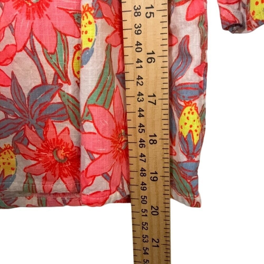 Vineyard Vines Shirt Womens Small Pink Floral‎ Lightweight Off the Shoulder - Picture 6 of 10